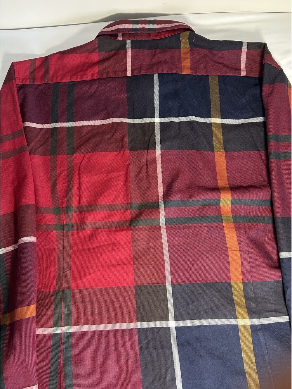 Barbour Shirt Men Dunoon XXL Tailored Fit Button Down Flannel Tartan Plaid Red - Picture 8 of 10
